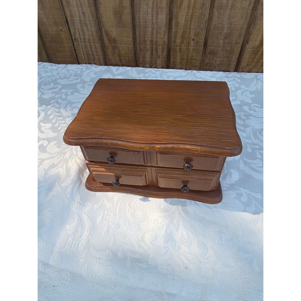 Vintage Himark Small Wood Box Jewelry Chest  wooden accents piece storage box